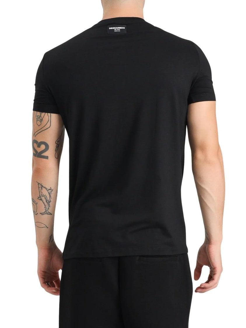 Dsquared2 Black Modal-Blend Crewneck T-Shirt