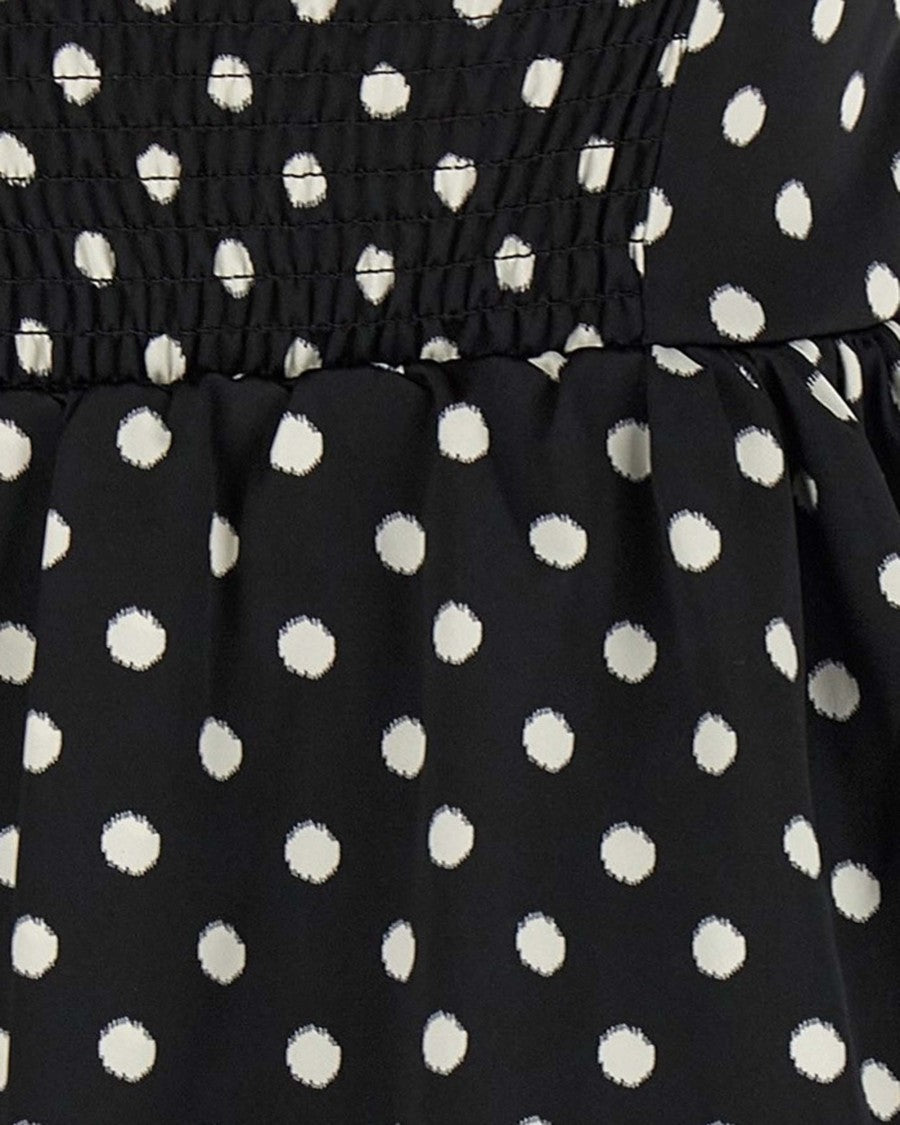 Ganni Abito Polka-Dot Satin Black