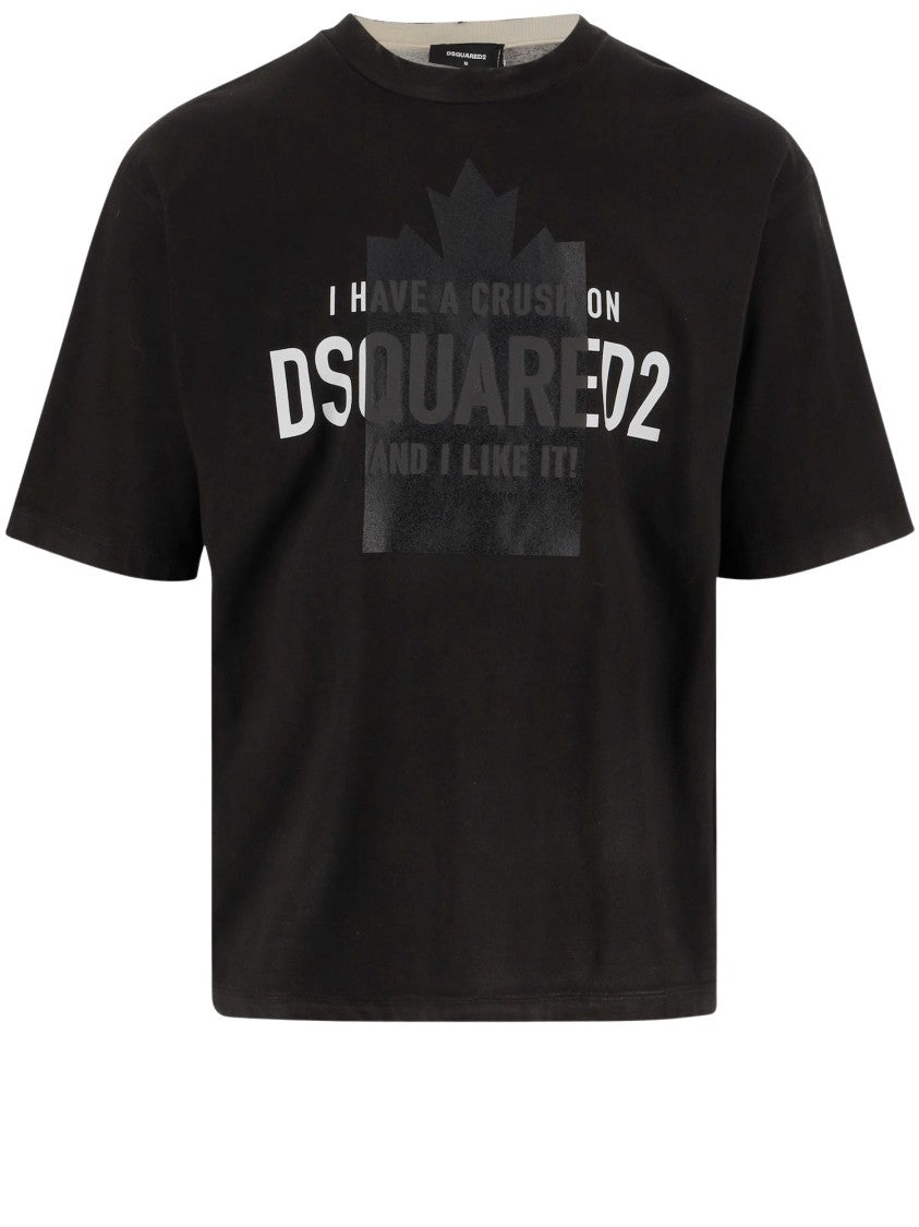 Dsquared2 Cotton T-Shirt With Bold Logo Print