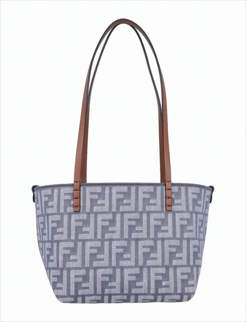 Fendi Geometric Pattern Shoulder Bag With Leather Straps