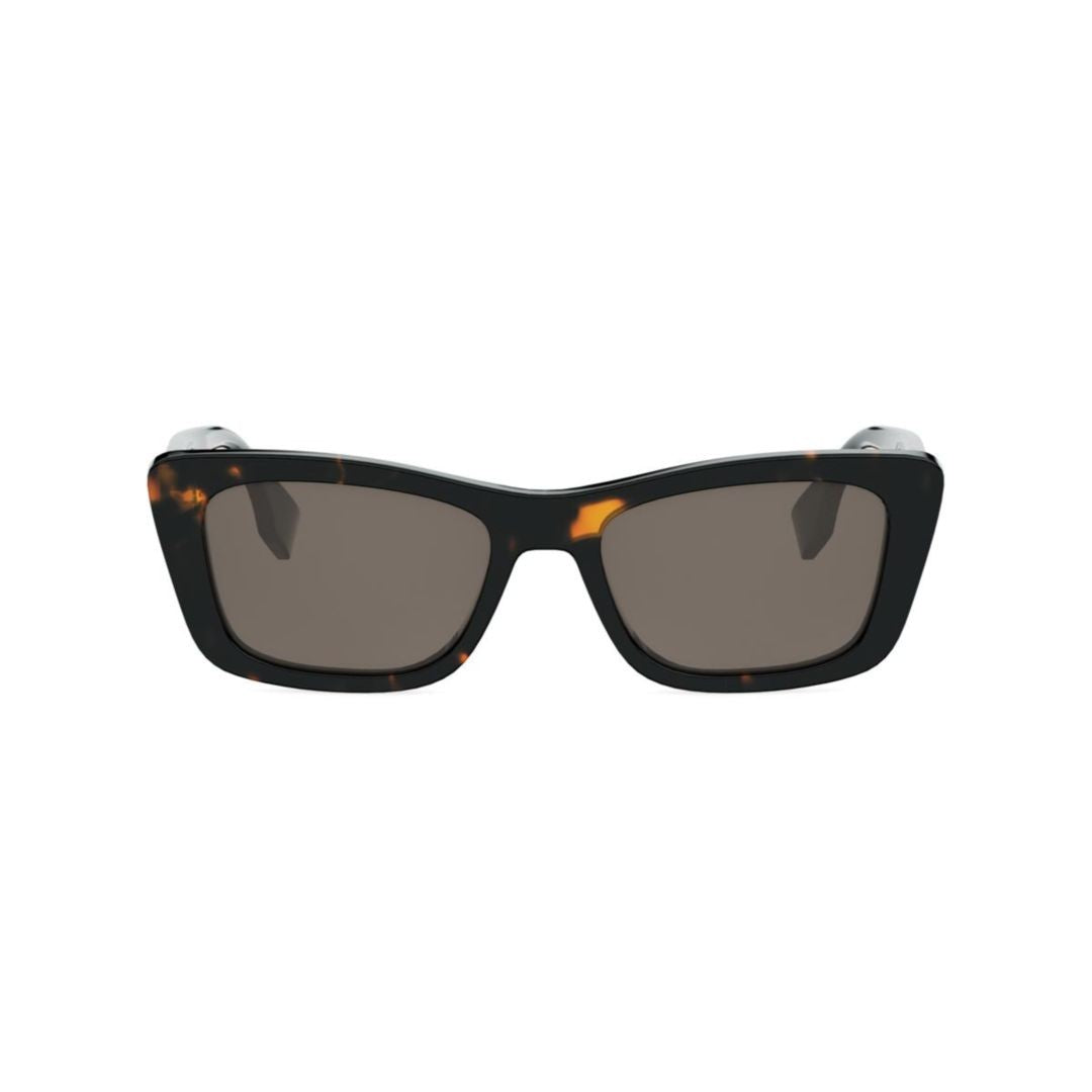 Fendi Fe40185i Rectangular Tortoiseshell Patterned Sunglasses