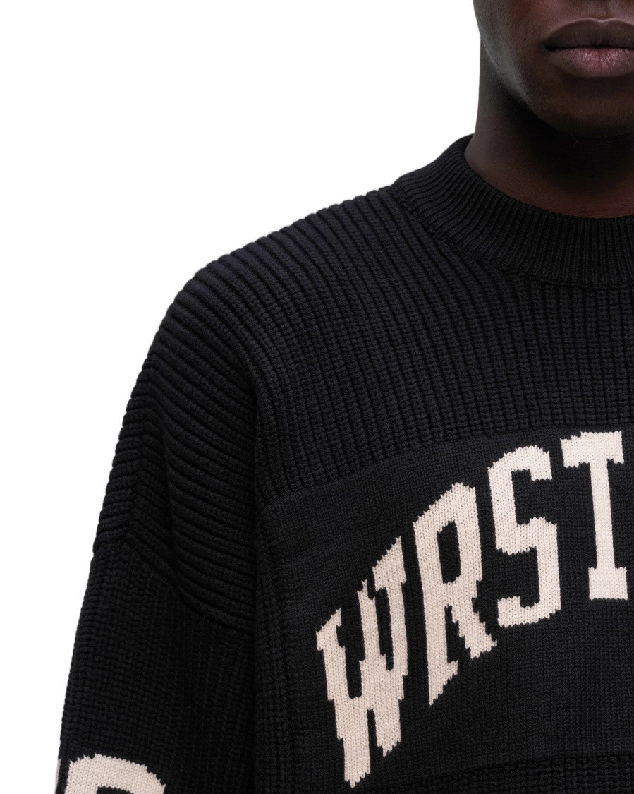 Wrstbhvr Black Destroy Details Viscose-Blend Sweater