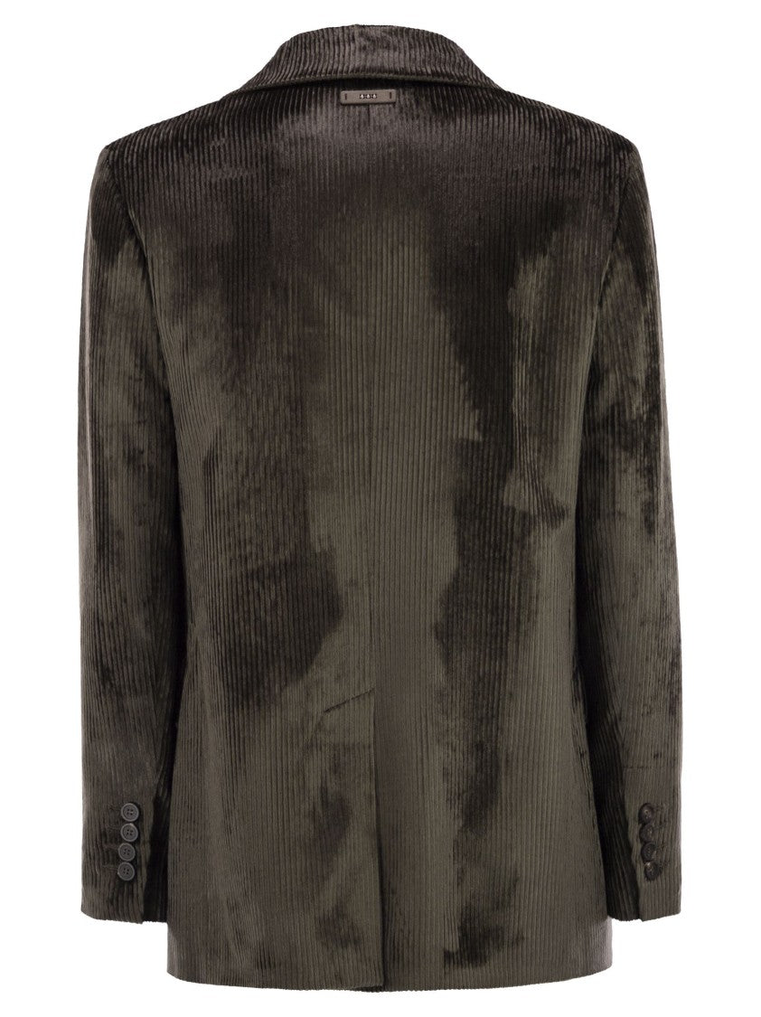 Peserico Velvet Blazer With Thousand Stripes