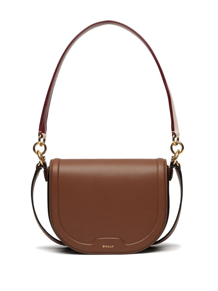 Bally Structured Cow Leather Crossbody Bag With Two-Tone Strap