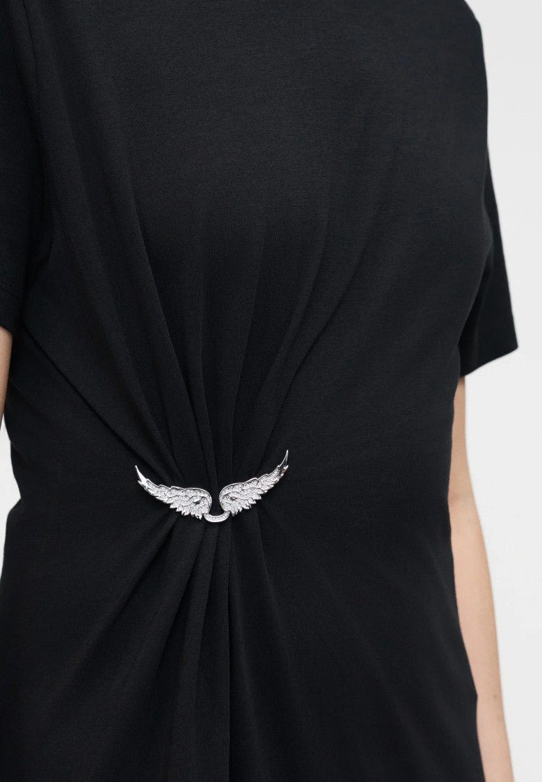 Zadig & Voltaire Mid-Calf Midi Dress With Gathered Waist