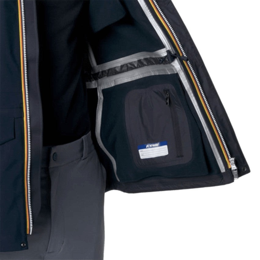K-Way Medium-Length Jacket With Three-Layer Texture