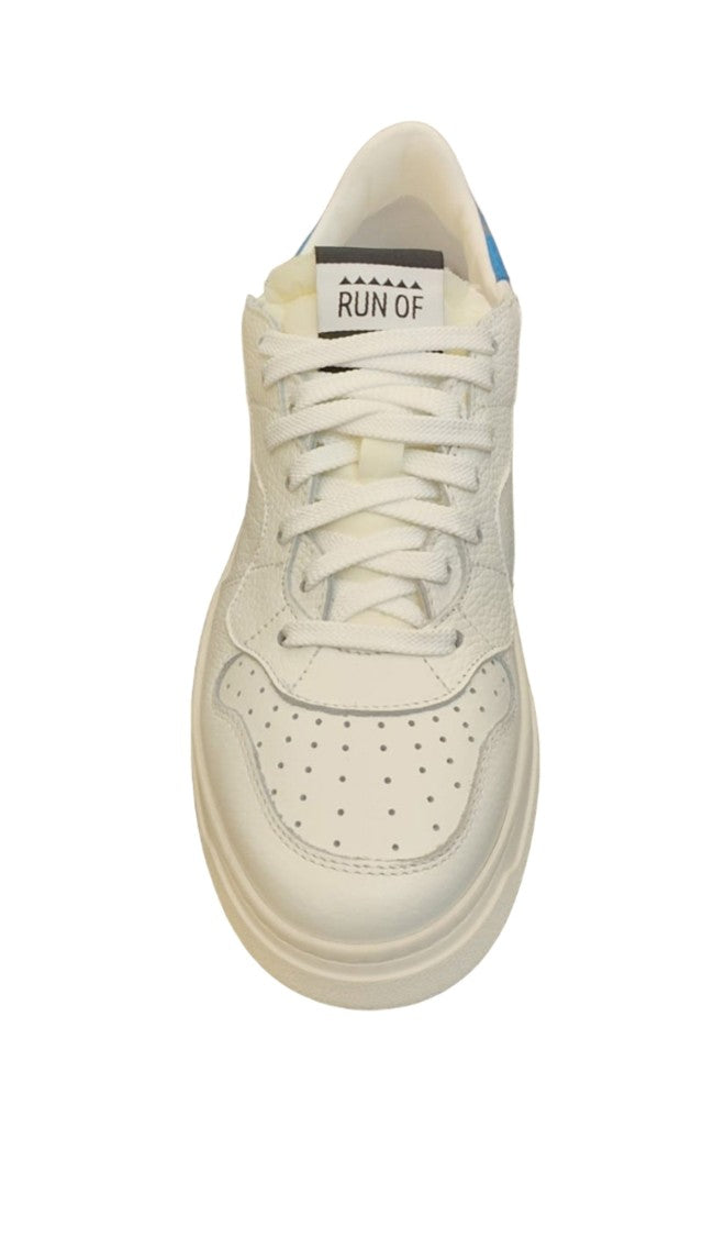 Run Of Textured Off-White Leather Sneakers
