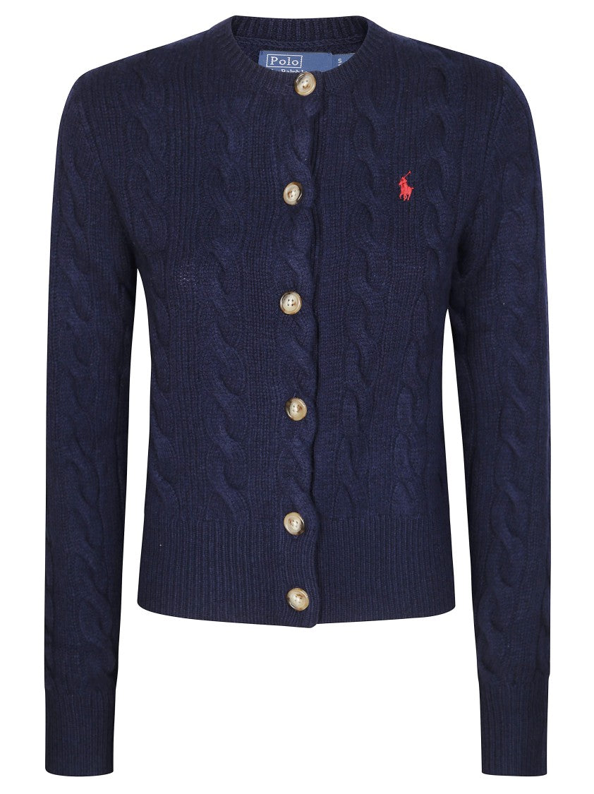 Polo Ralph Lauren Navy Cable-Knit Cardigan With Button Front