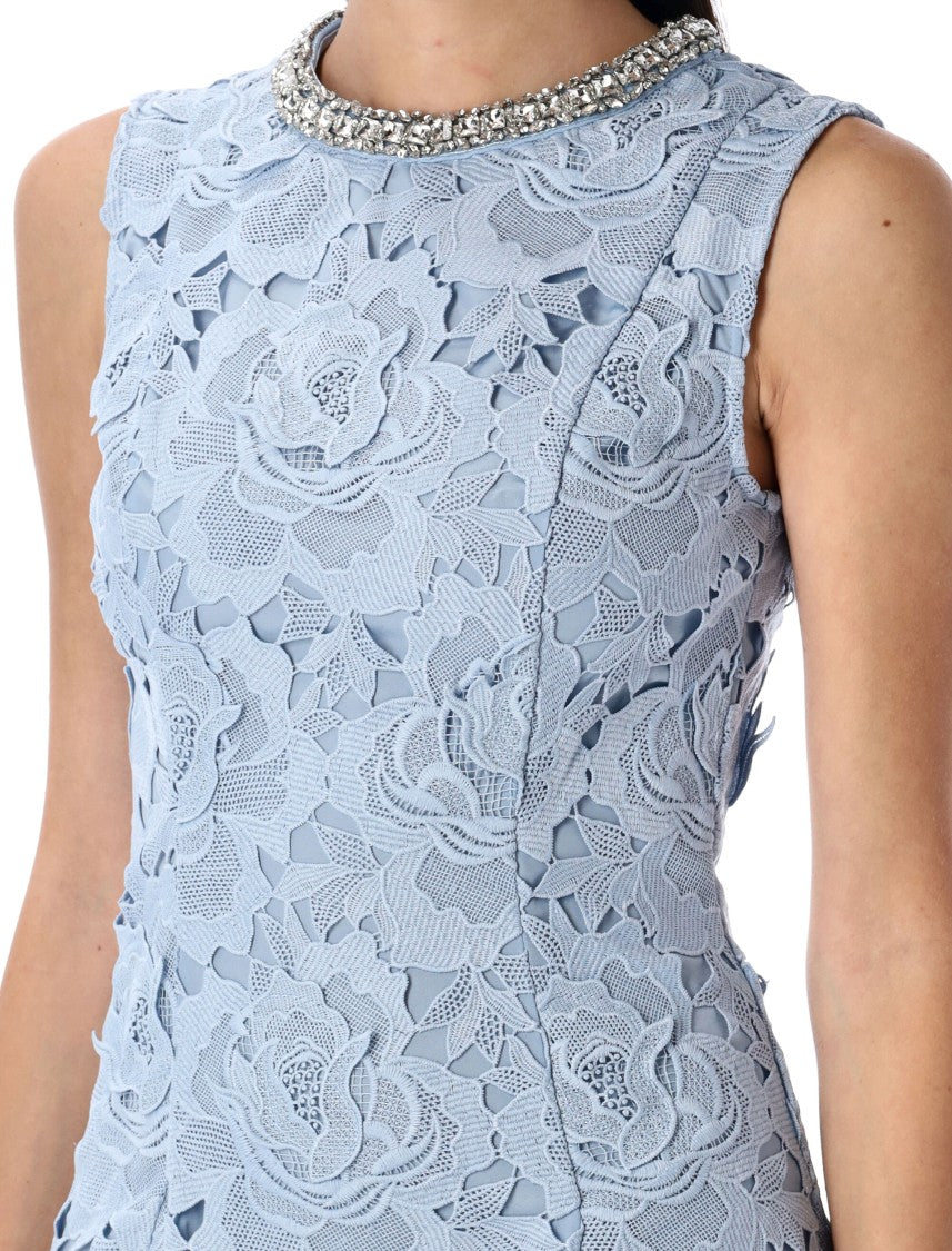 Self-Portrait Flower Lace Mini Dress