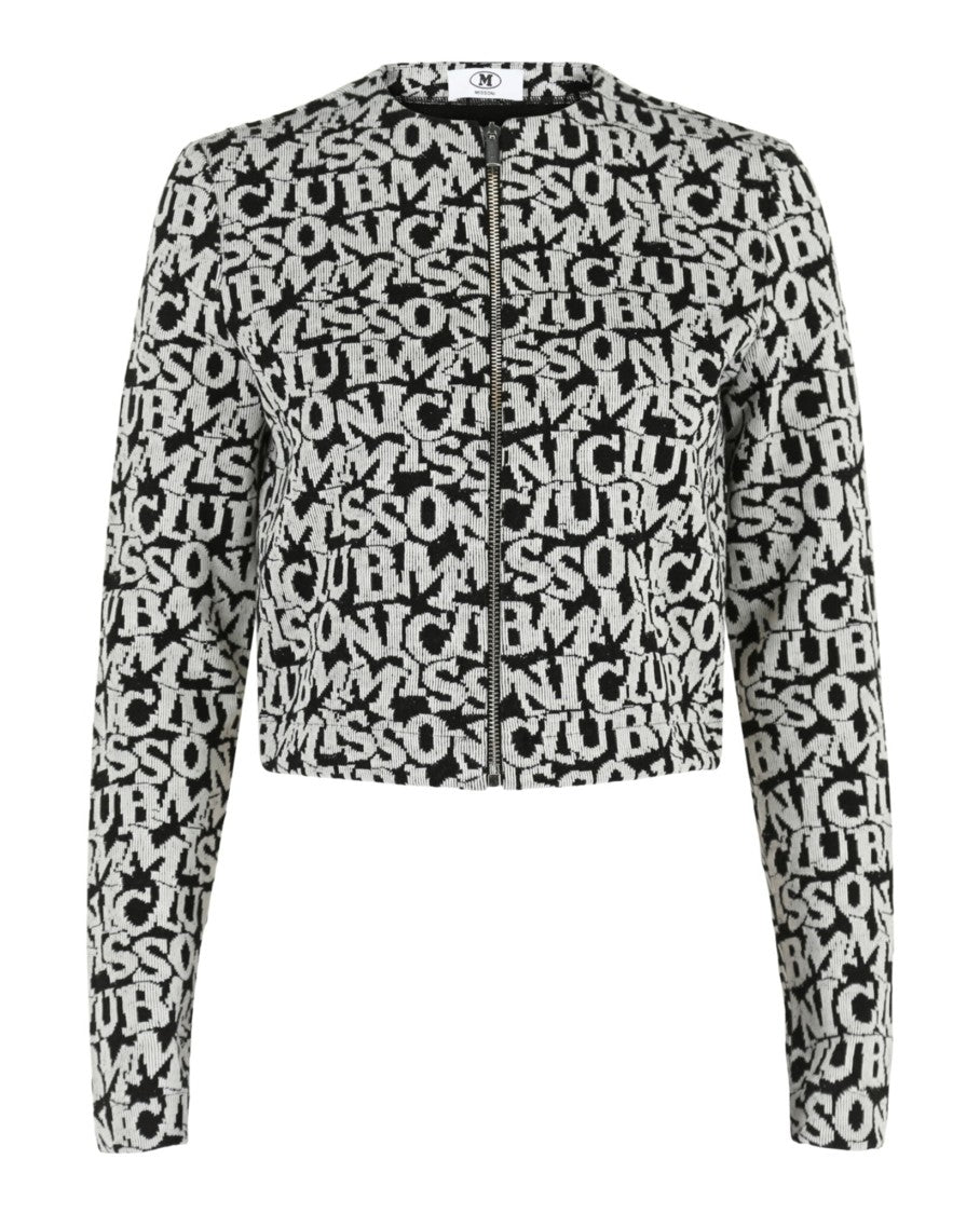 M Missoni Allover Logo Pattern Black Jacket