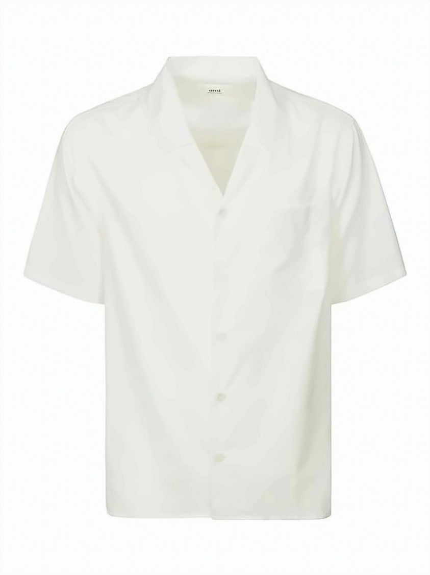 Ami Paris Short-Sleeved Classic Collar Shirt With Minimalist Design