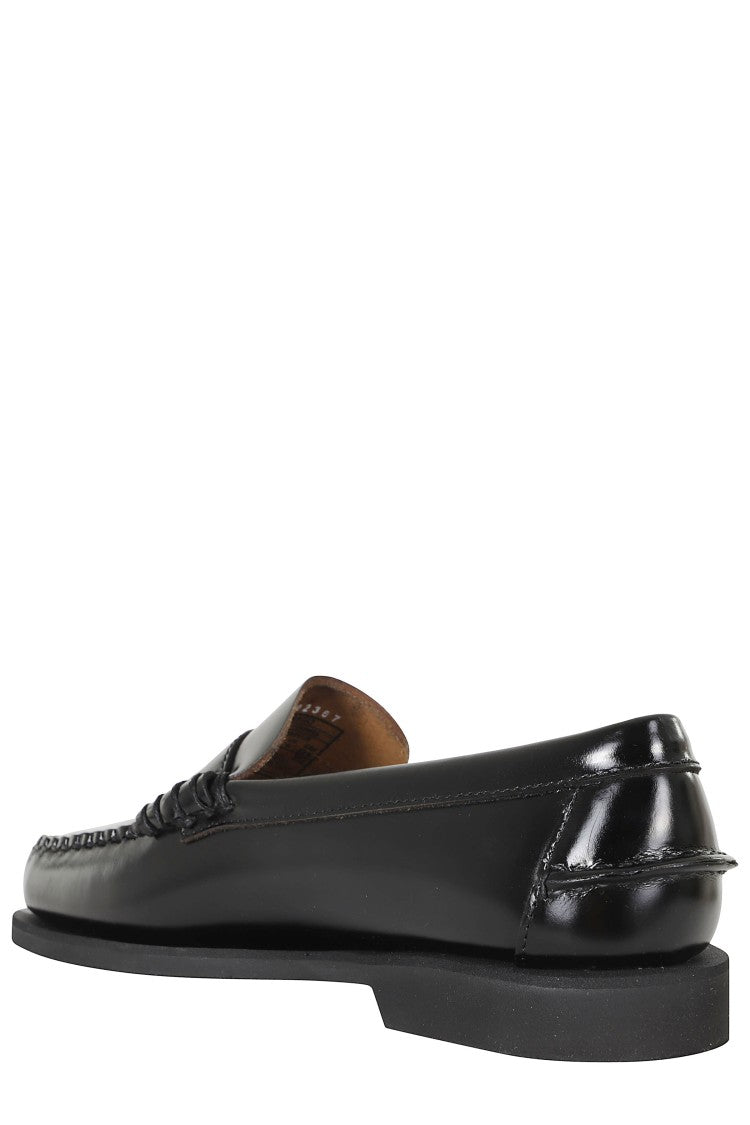 Sebago Black Dan Po Lt Full-Grain Leather Moccasin Loafers