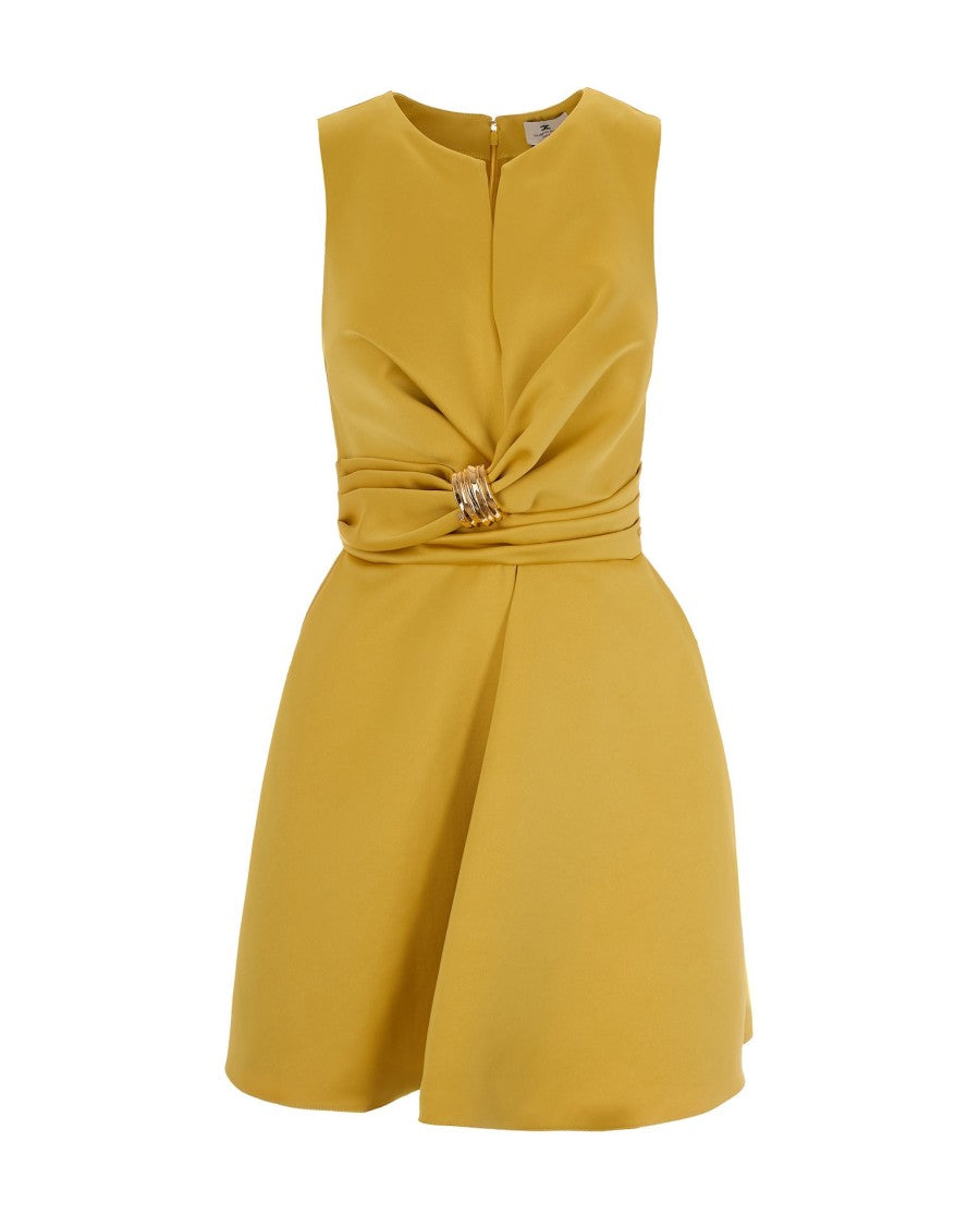 Elisabetta Franchi Sun Duchesse Dress With Jewel Detail