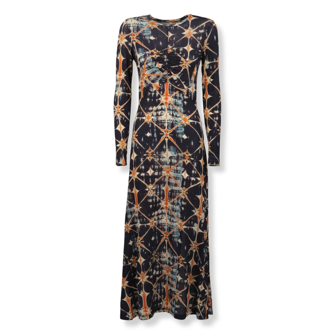 Ulla Johnson Ruched Naia Midi Dress With Long Sleeves
