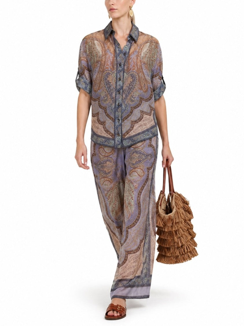 Zimmermann Multicolor Paisley Silk Wide-Leg Pants