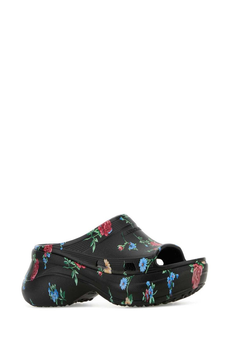 Balenciaga Floral-Printed Rubber Slide Pool Slippers