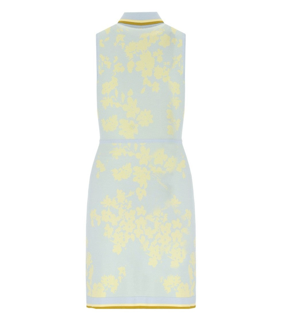 Elisabetta Franchi Sky Blue Lemonade Polo-Style Dress