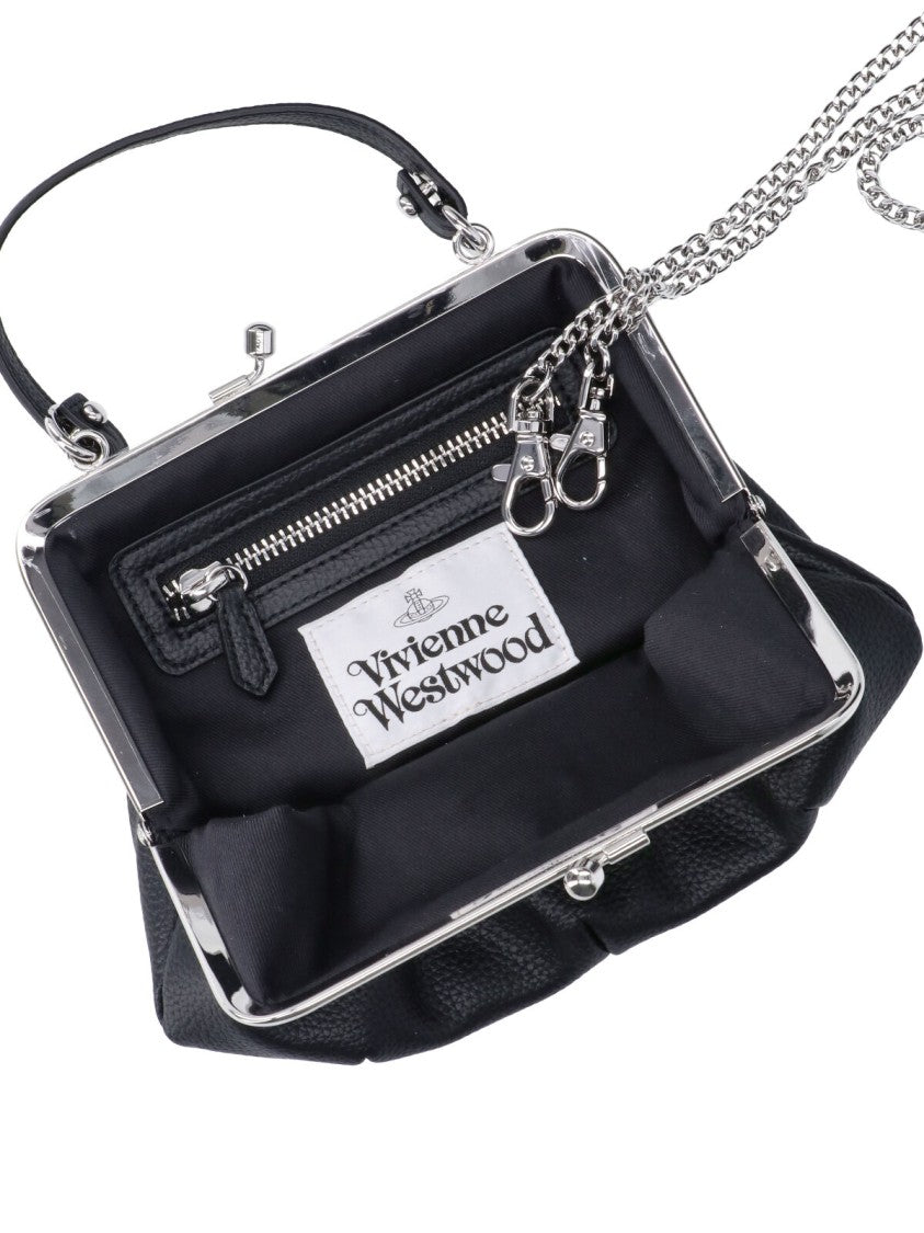 Vivienne Westwood Granny Frame Studded Faux-Leather Handbag