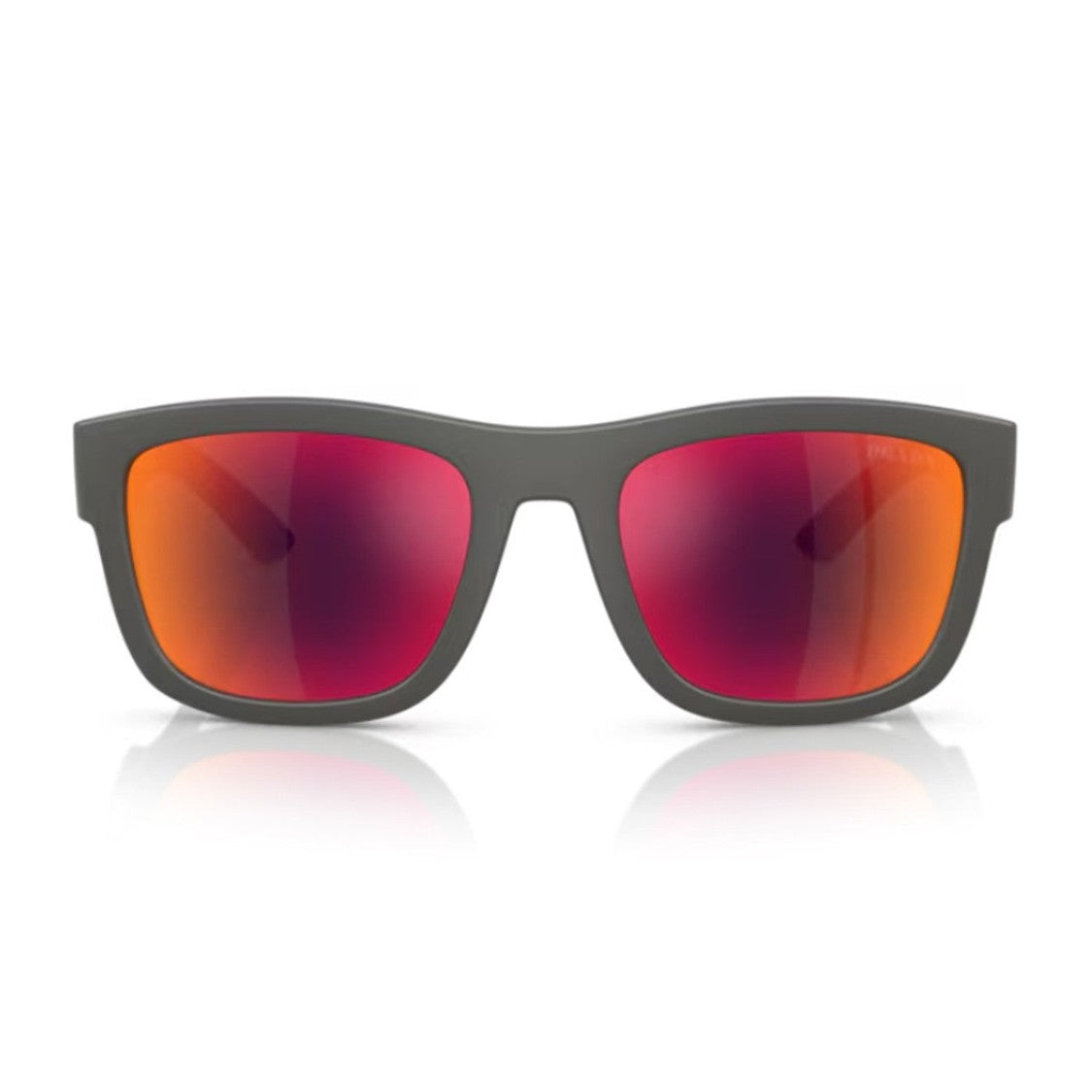 Prada Linea Rossa Grey Argento Ps 01Zs Nylon Rectangular Sunglasses