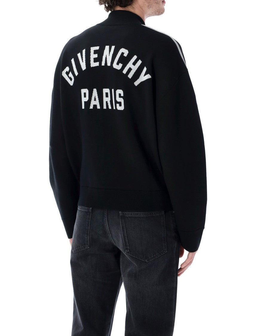 Givenchy Logo Knit Jacket With Zip-Front Closure
