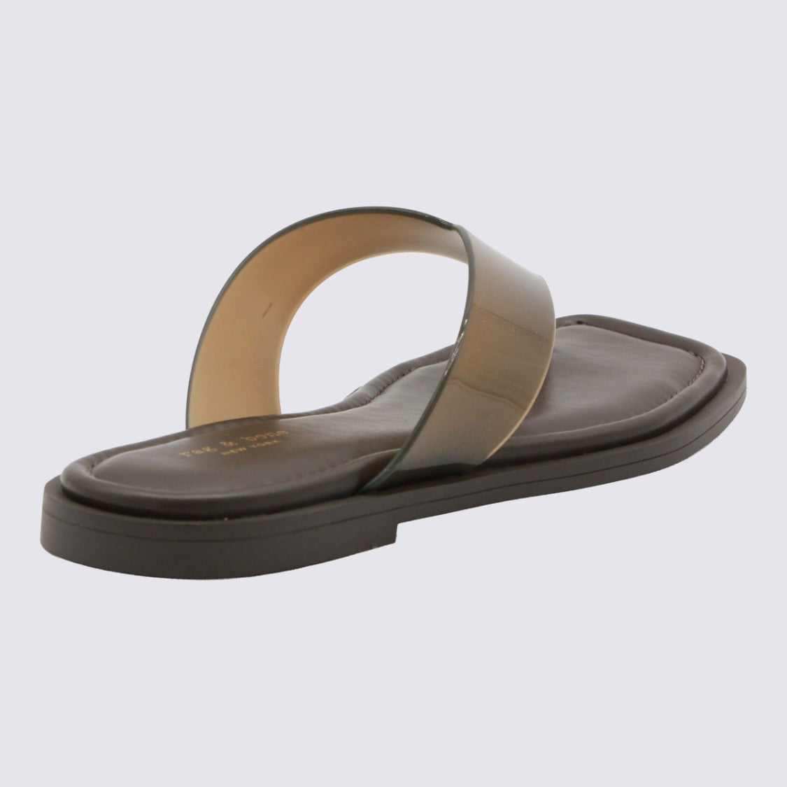 Rag & Bone Minimalist Flat Sandals With Square Toe And Glossy Strap