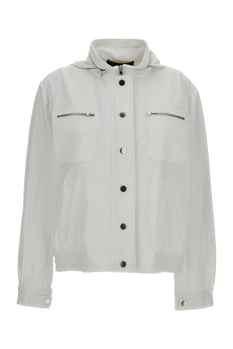 Irie' White Hooded Zip-Up Cropped Jacket