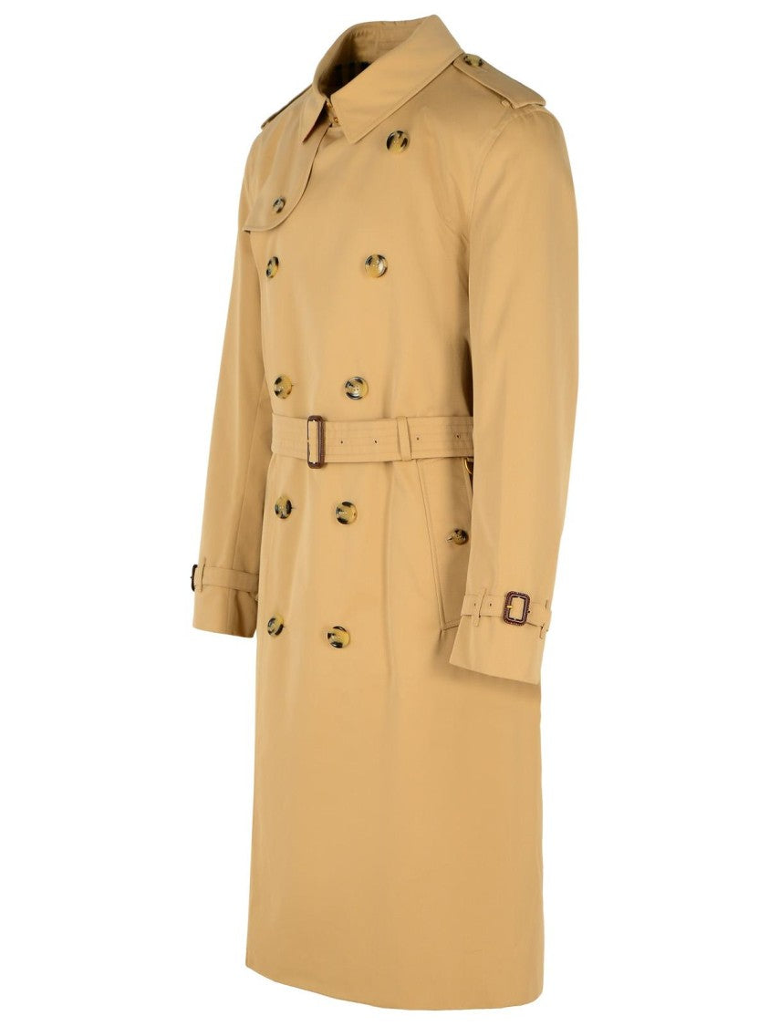 Burberry Long 'Kensington' Beige Cotton Trench Coat