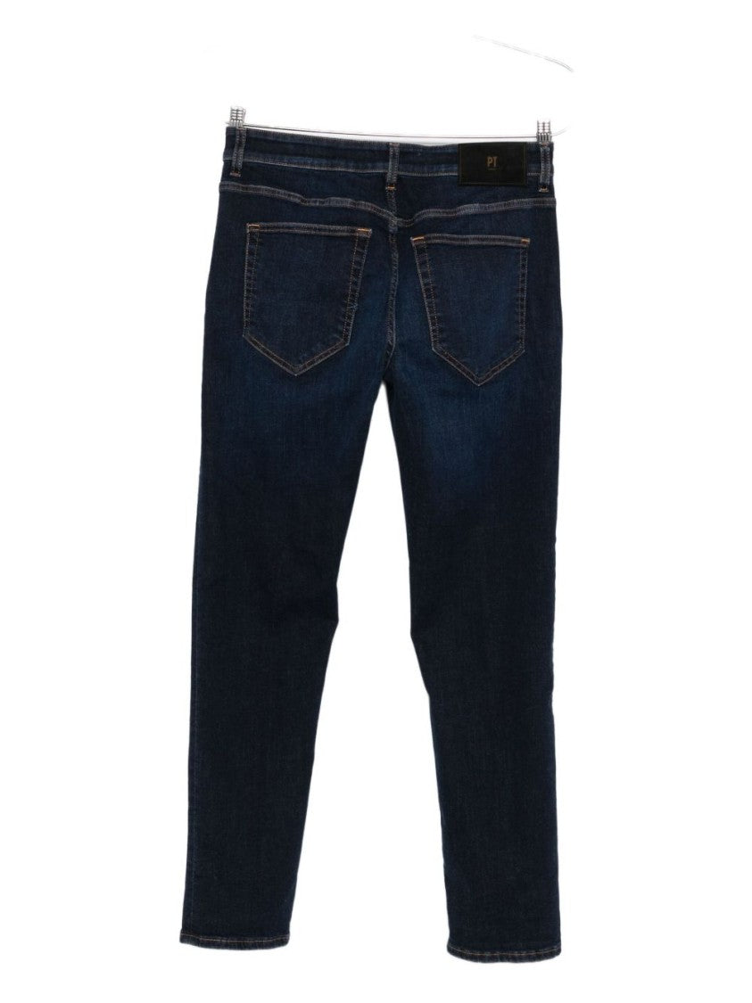 Pt Torino Tailored Blue Denim Jeans With Five-Pocket Design