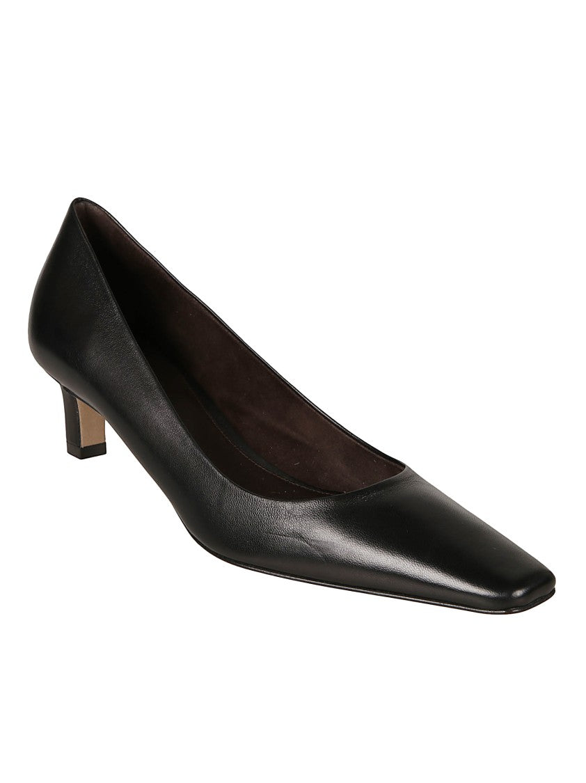 The Row Pointed-Toe Black Pump With Low Slender Heel