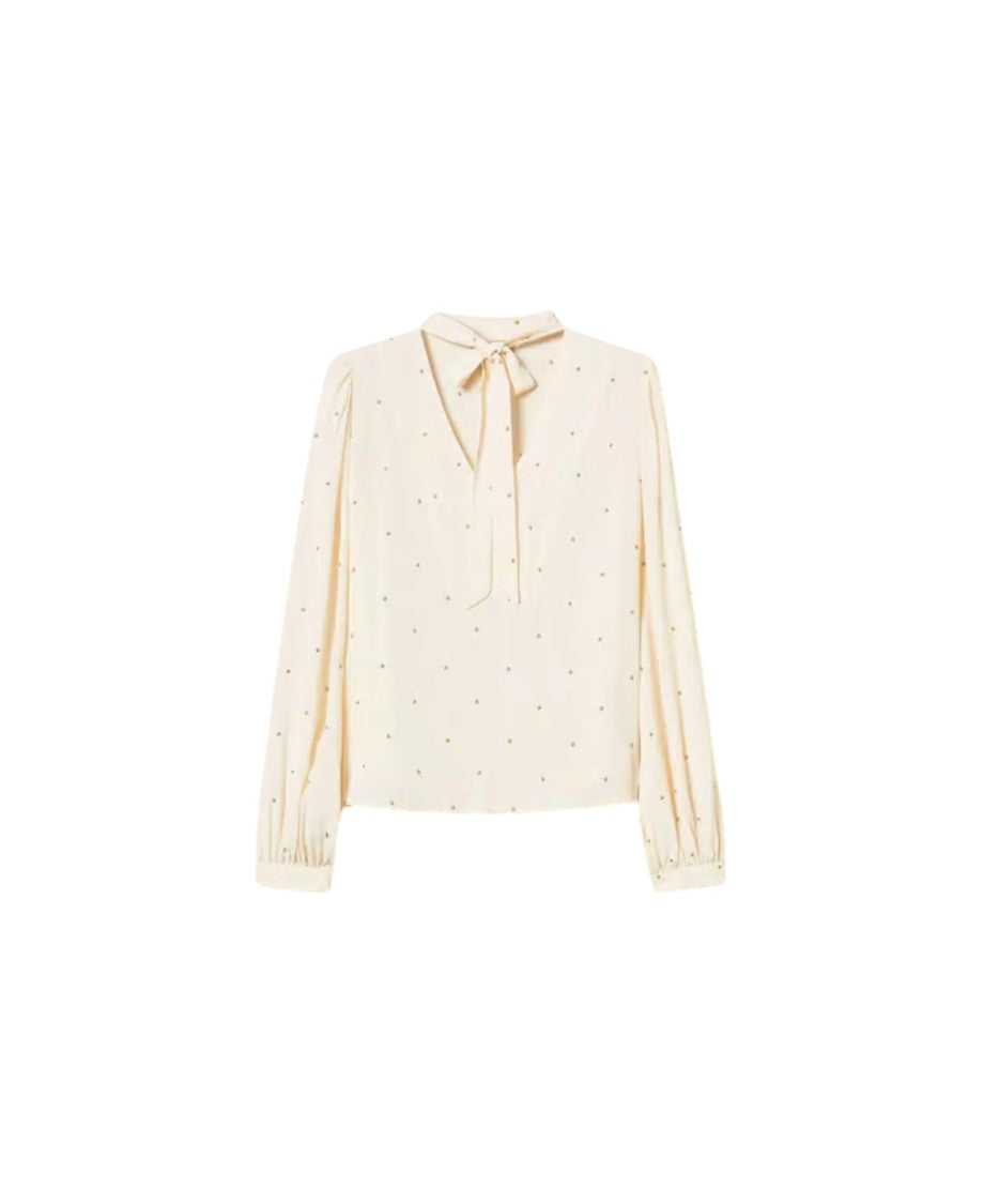 Twin-Set Lurex Polka Dot Embroidered Blouse