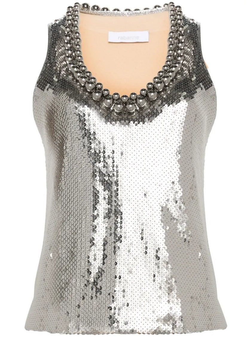 Paco Rabanne Fitted Neutral Sleek Minimalist Design Top