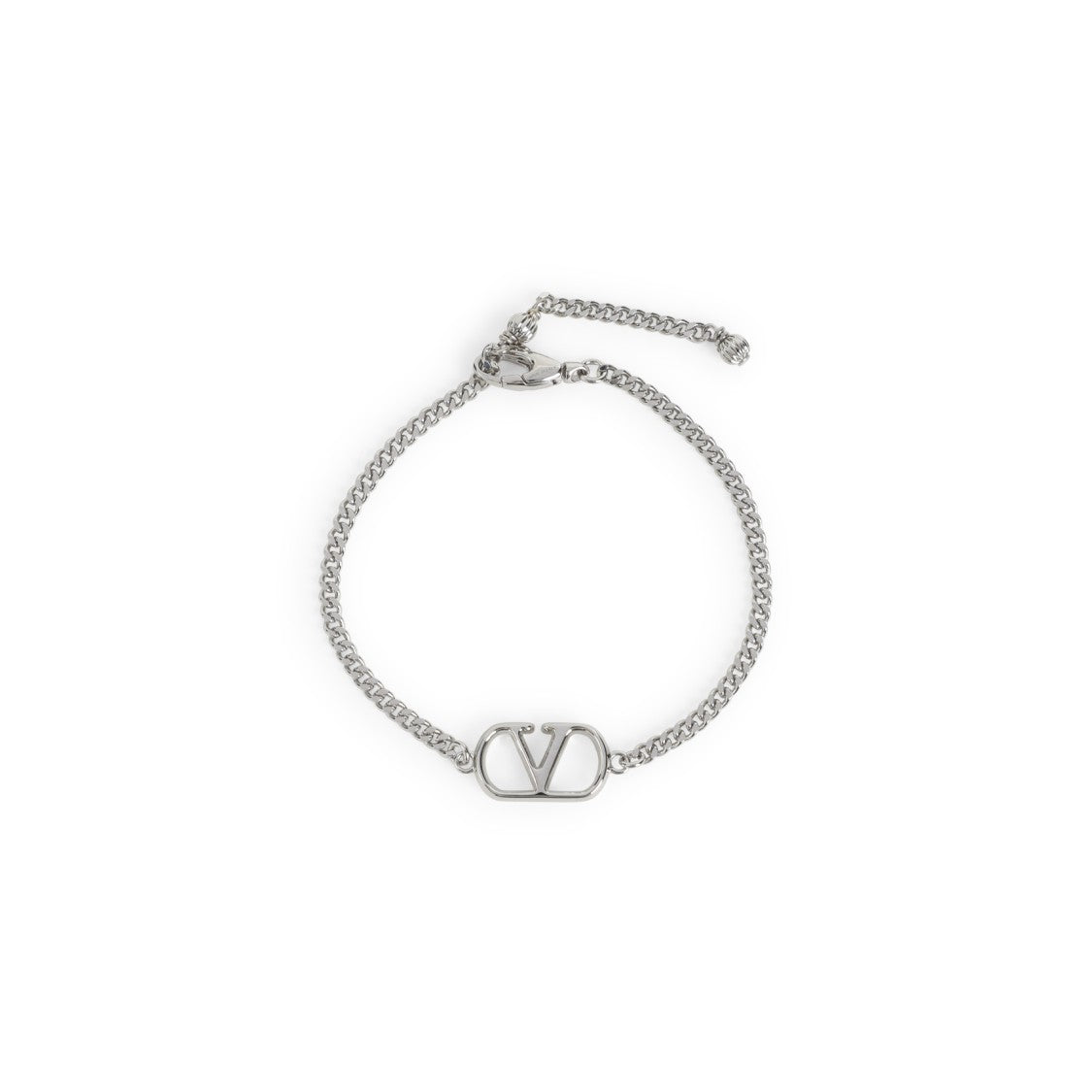 Valentino Garavani Bronze And Abaca Bracelet With Central 'V' Emblem