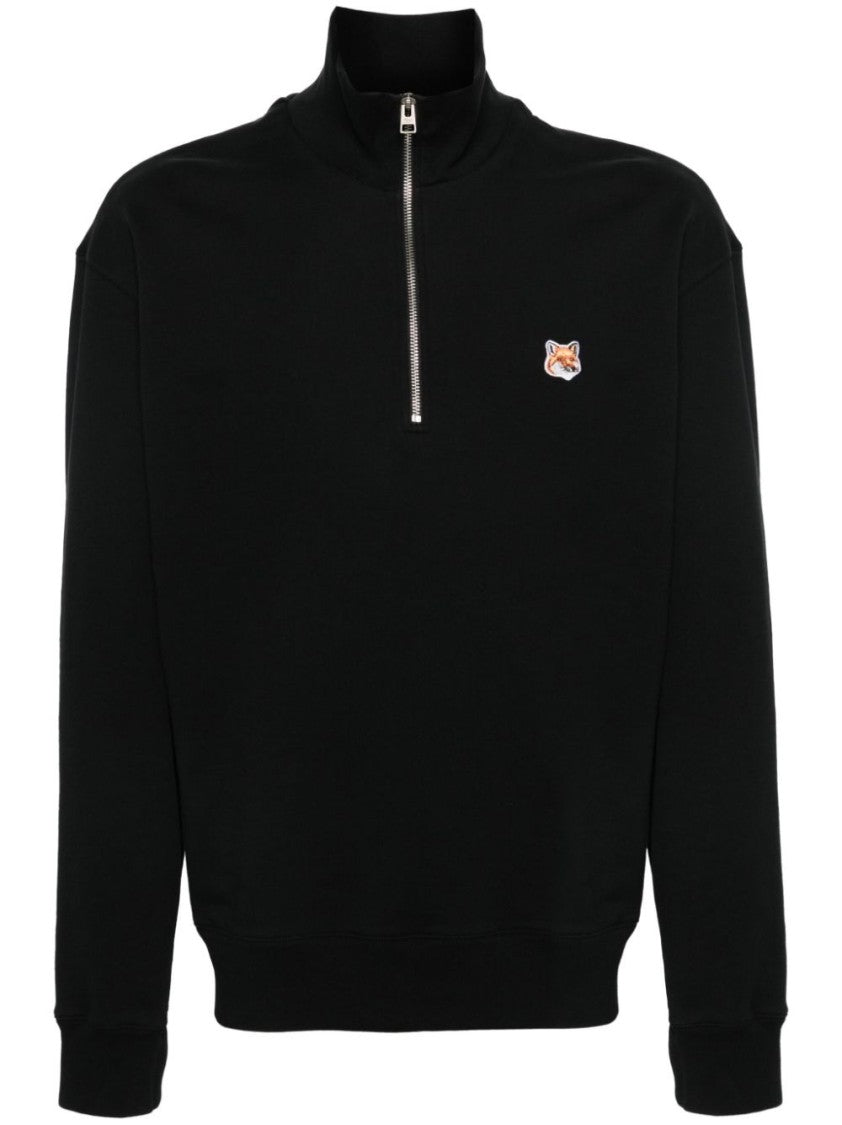Maison Kitsuné Fox Head Patch Half Zip Sweatshirt