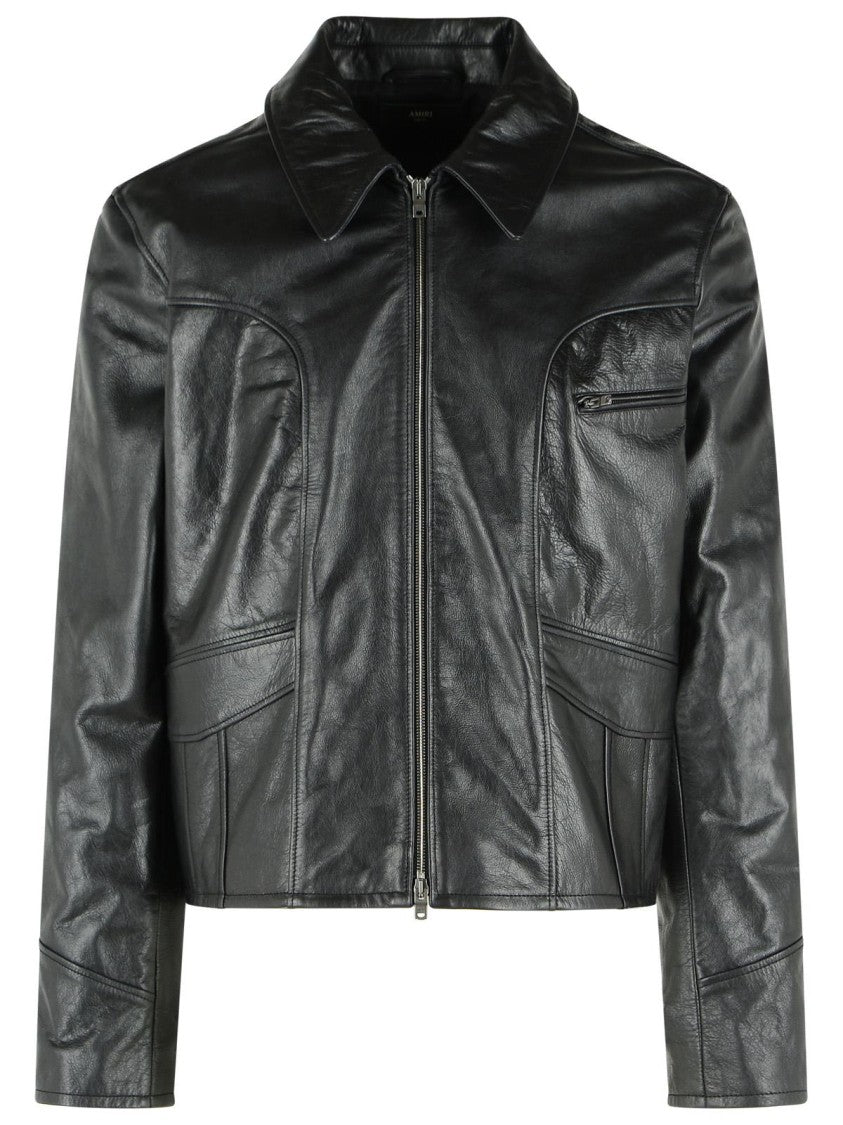 Amiri Black Leather Jacket
