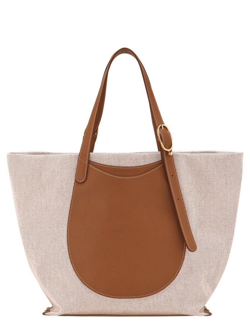 Longchamp Accomplice Canvas Textured Leather Tote Bag