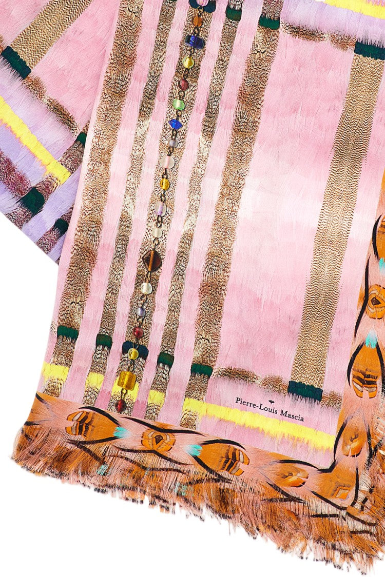 Pierre-Louis Mascia Multicolor Printed Silk Stole Scarf