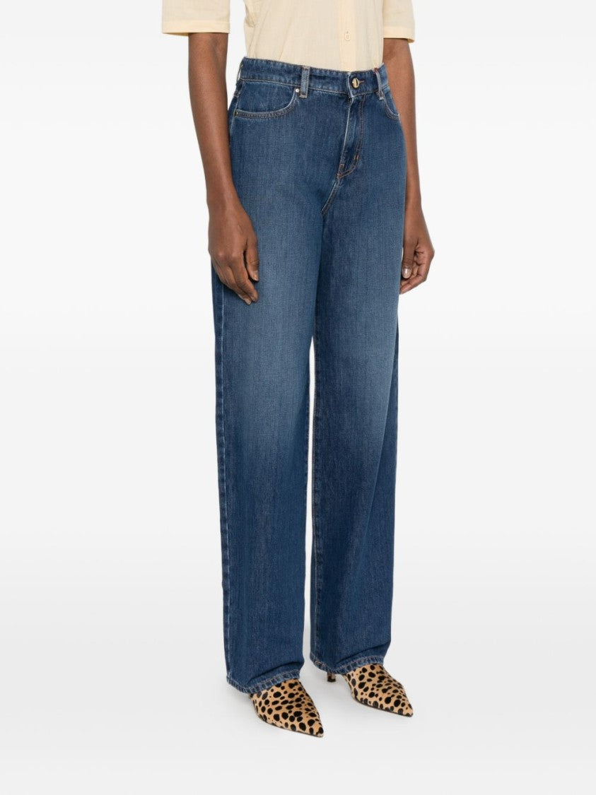 Max Mara Wide-Leg Denim Jeans With Tapered Hem