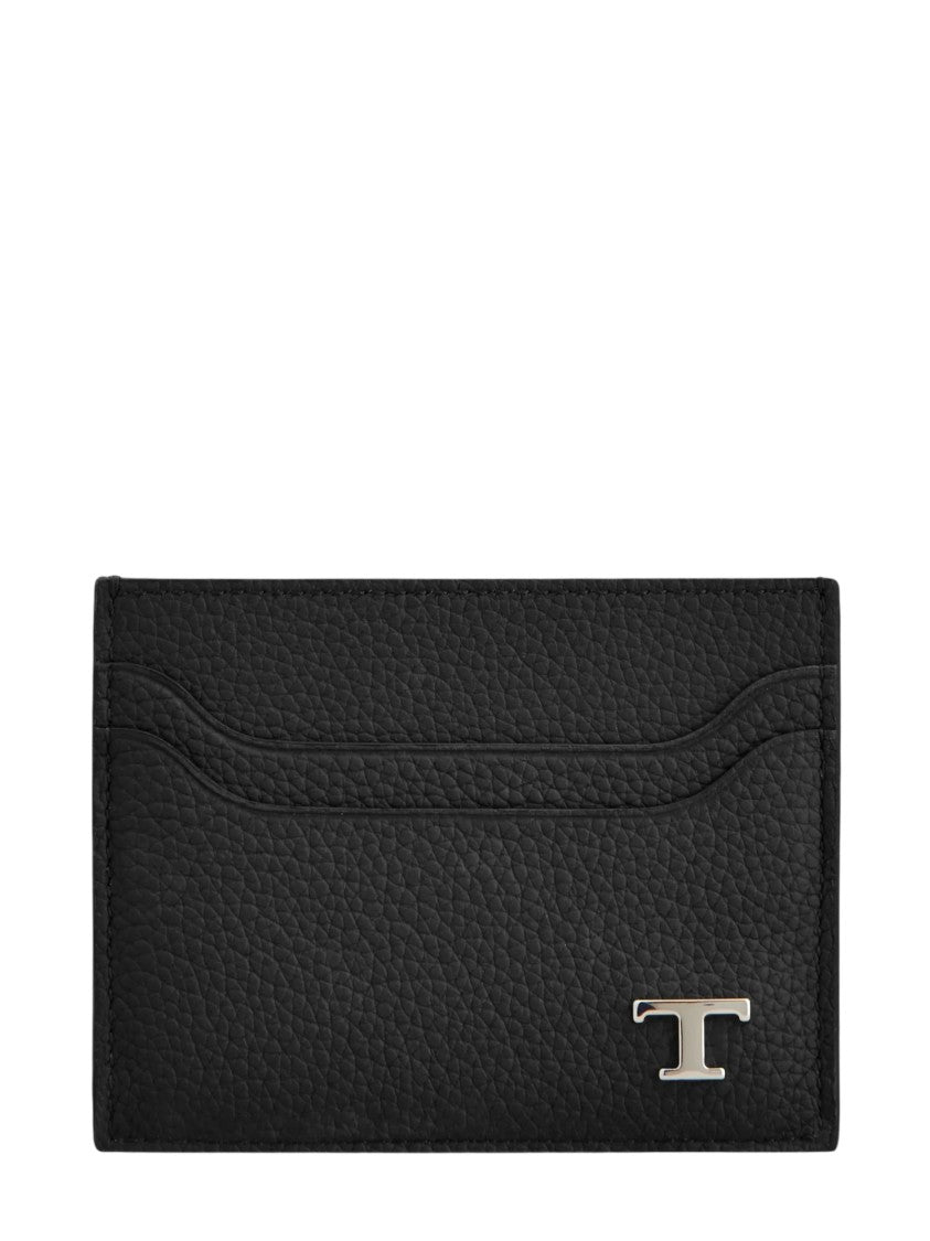 Tod's Pebbled-Leather Card Holder With Curved Stitching