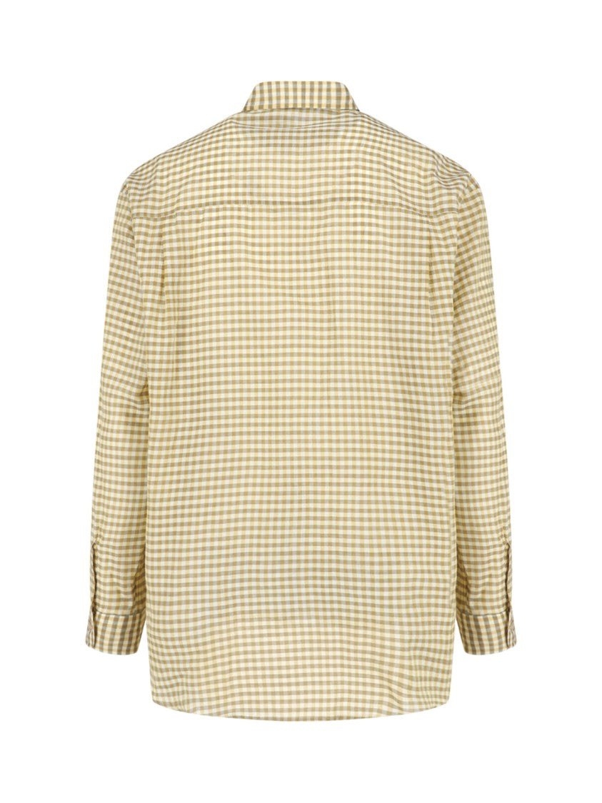 Auralee Beige Check Cotton Shirt