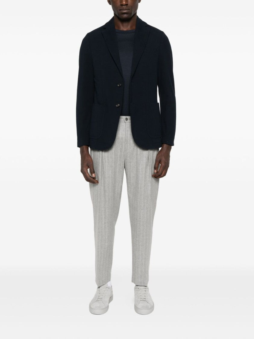 Circolo 1901 Tailored Navy Blue Blazer With Notch Lapel And Two-Button Closure
