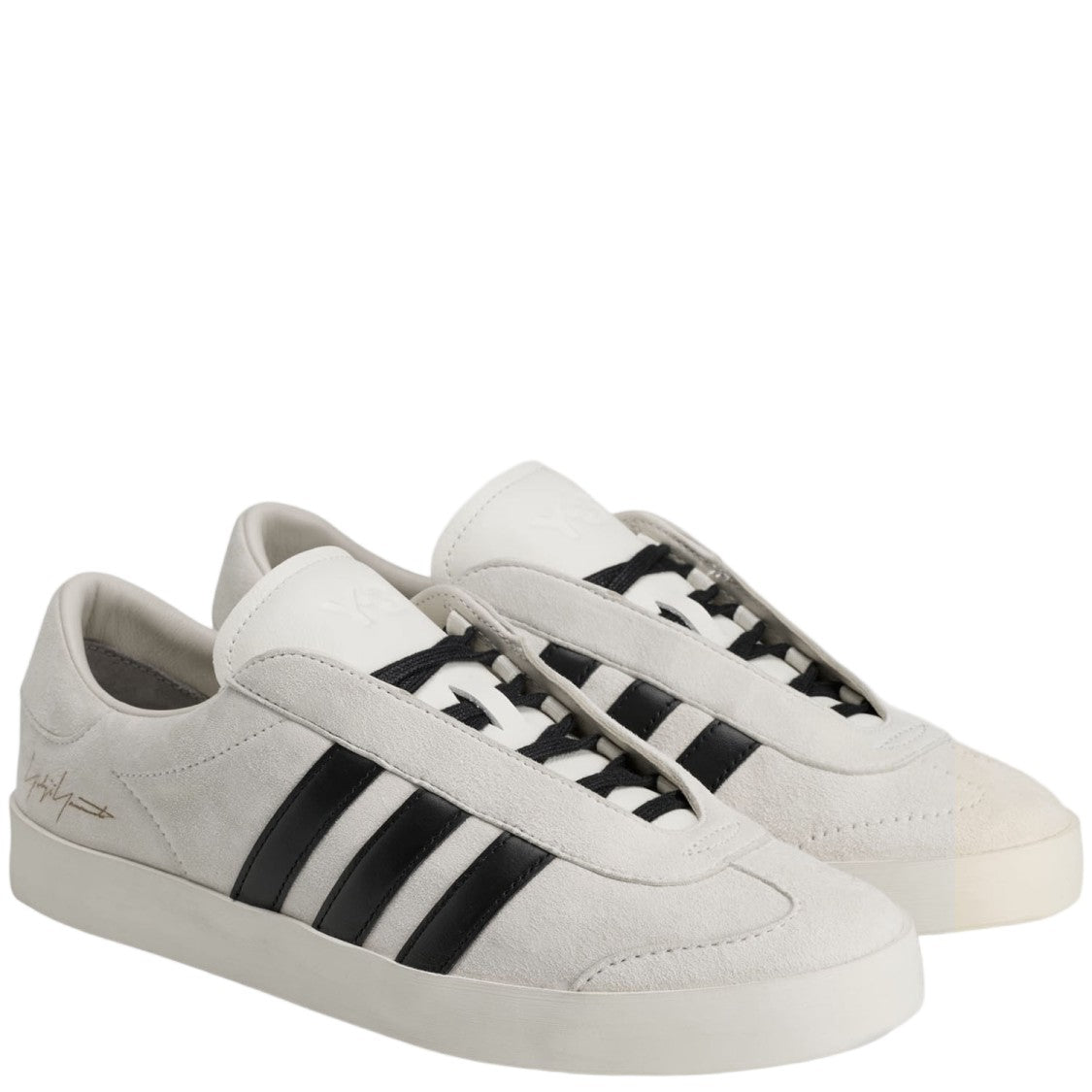 Y-3 Low-Top Suede Sneakers With Contrasting Stripes And Signature Detail