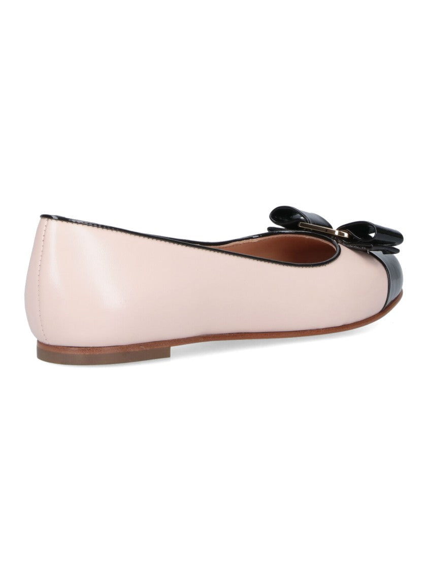 Ferragamo Minimalist Black Flats With Classic Rounded Toe