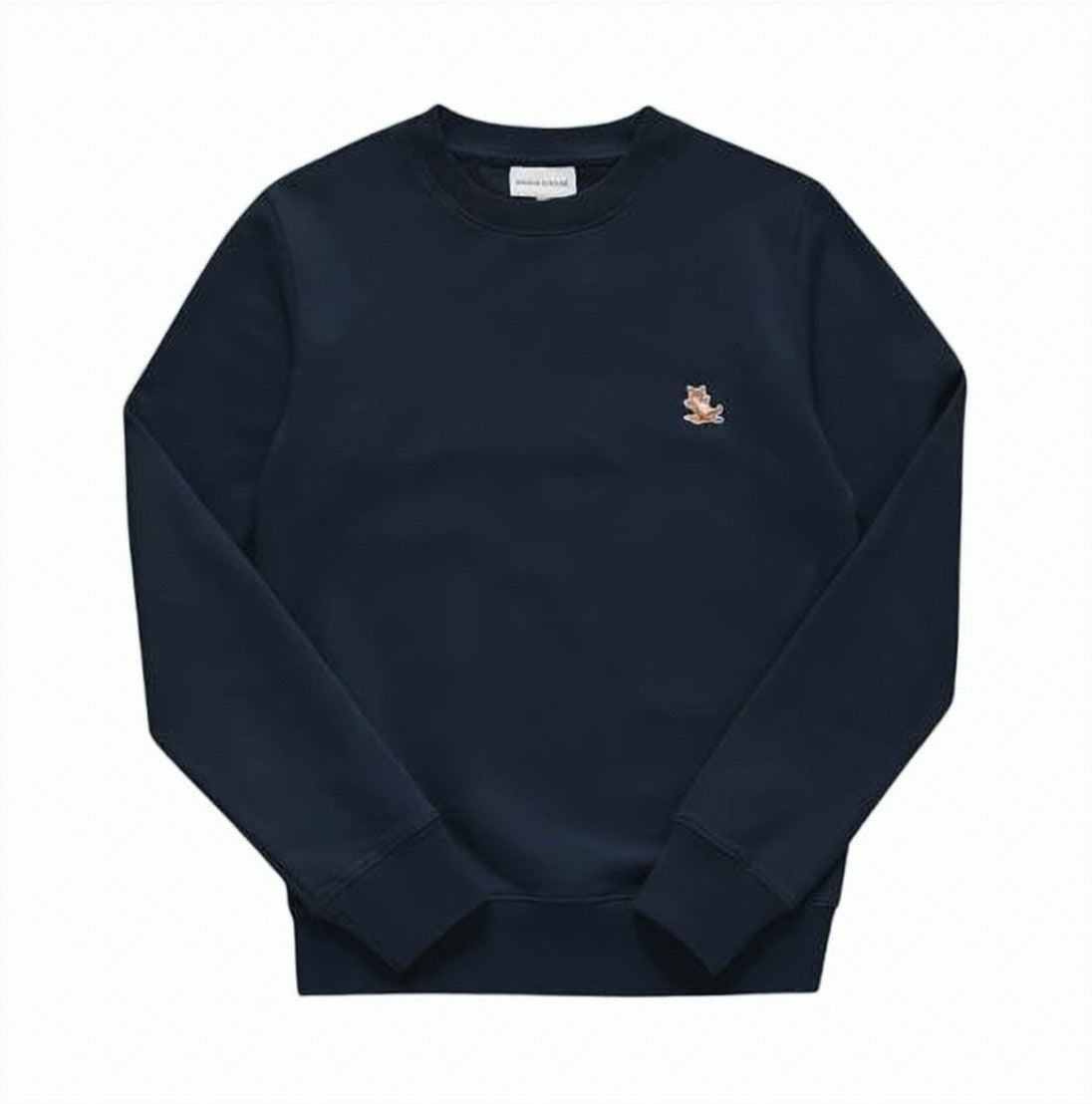 Maison Kitsuné Long-Sleeve Crewneck Sweatshirt With Embroidered Fox Logo