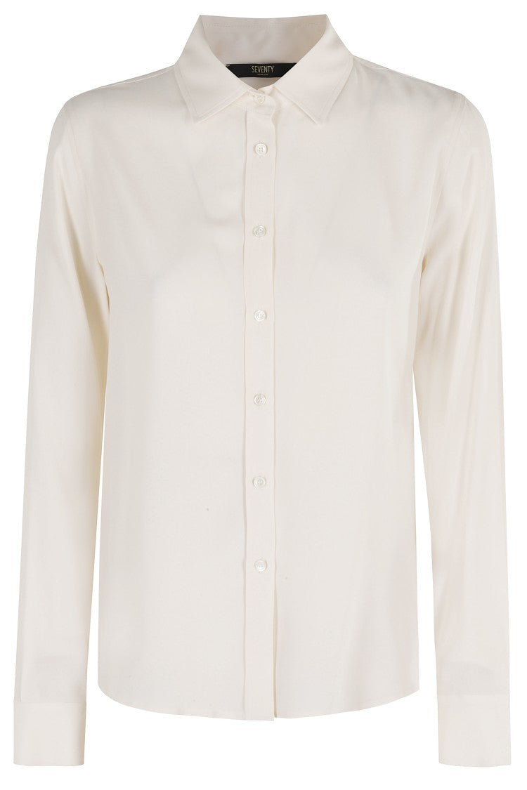 Seventy Cream Long Sleeve Shirt With Regular Collar