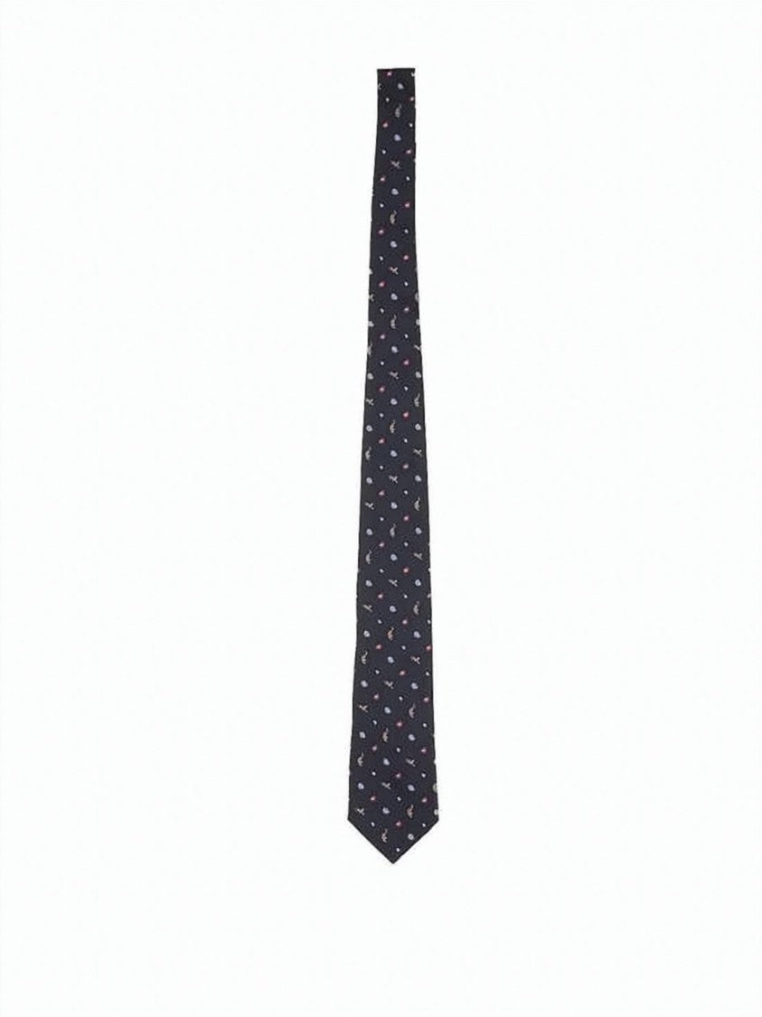 Etro Slim Silk Tie With Multicolored Motifs