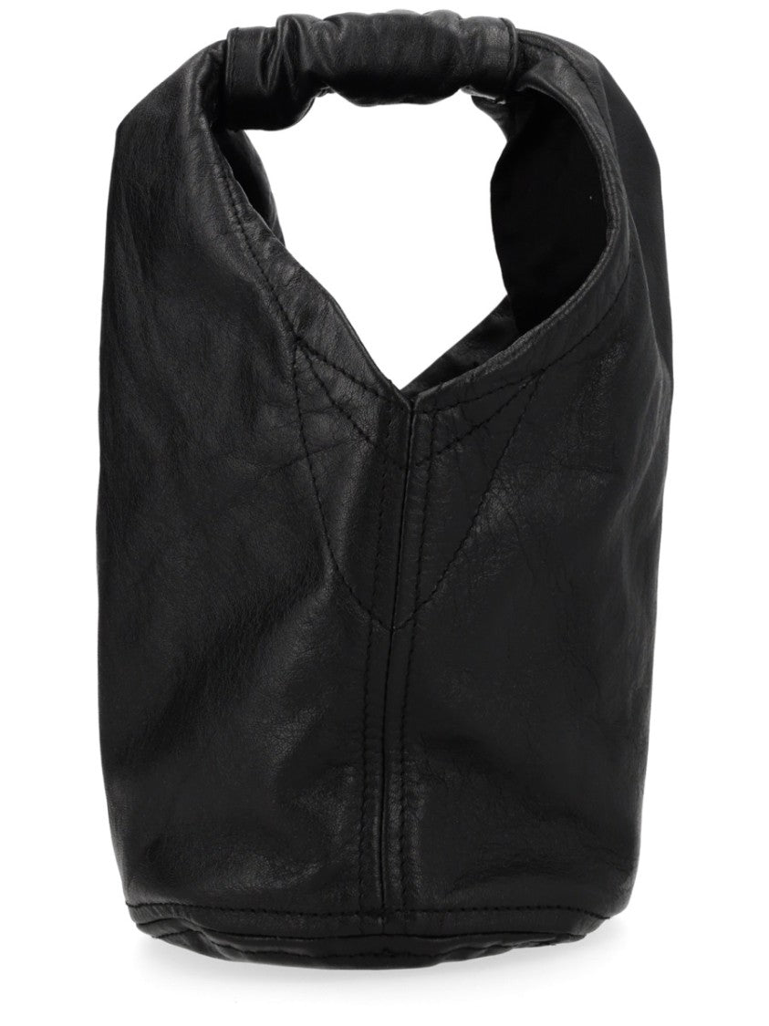 Our Legacy Black Fofinho Drip Bull Leather Tote Bag