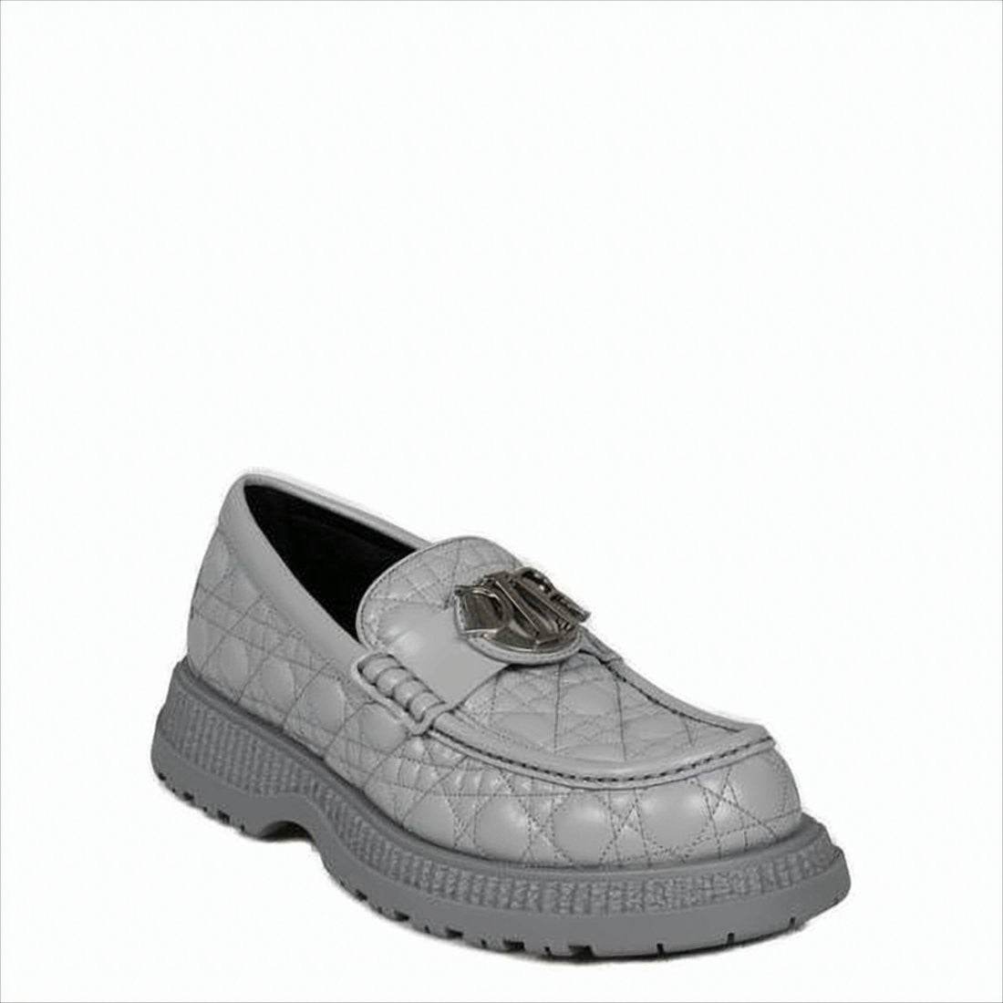 Christian Dior Quilted Buffalo Leather Loafers With Rugged Sole