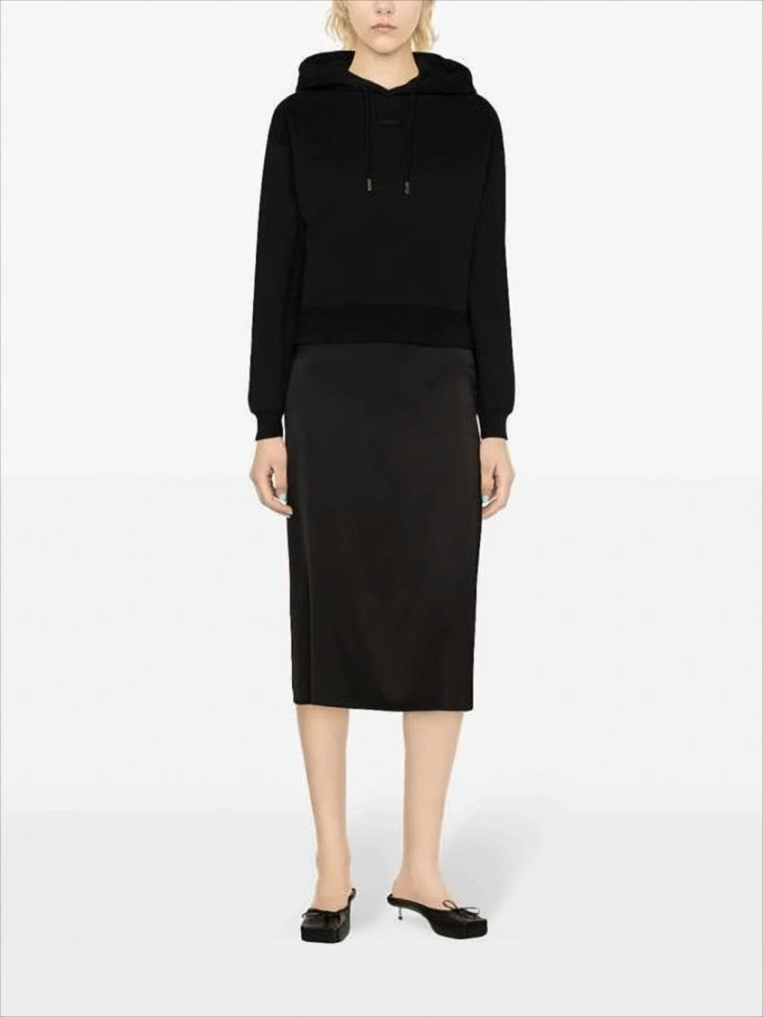 Jacquemus Cropped Drawstring Hoodie With Minimalist Design