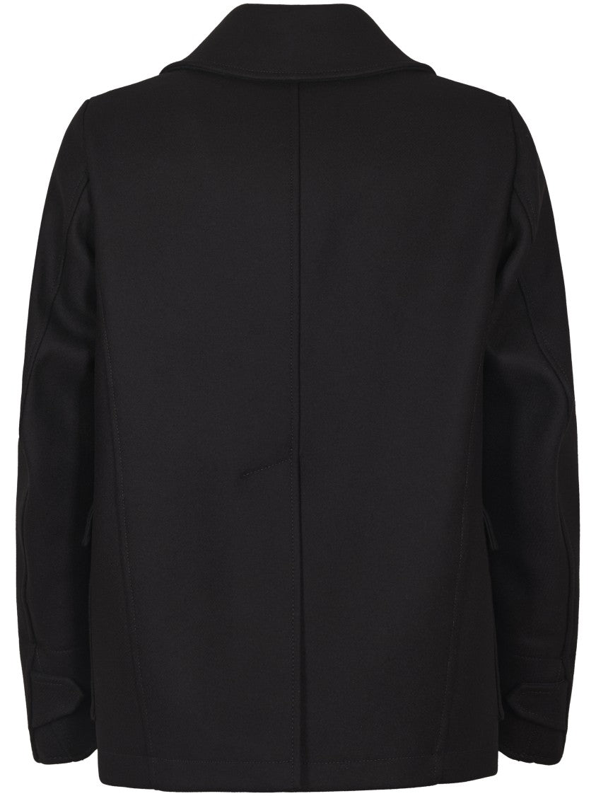 Dsquared2 Classic Double-Breasted Felted Wool Peacoat