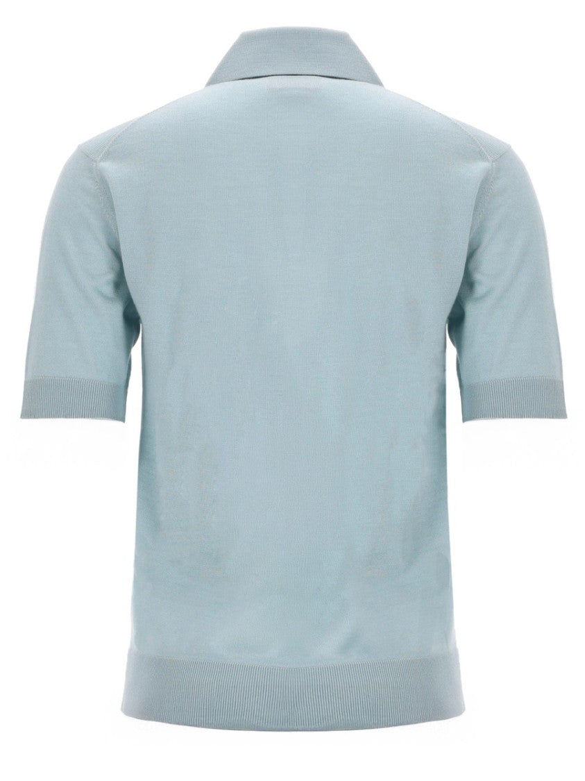 Gucci Logo Embroidered Wool-Cashmere Polo Shirt